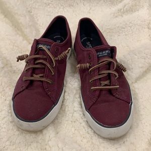 Sperry sneaker. Size 8. Maroon.